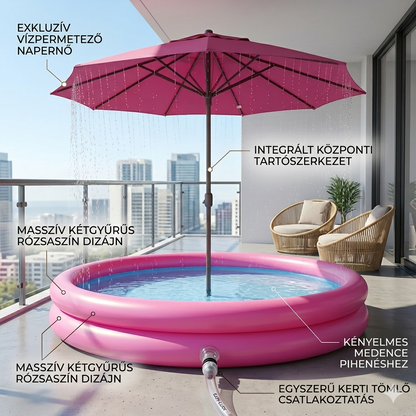 Oasi RainRelax – Prémium Felfújható Medence Beépített Esőztetővel